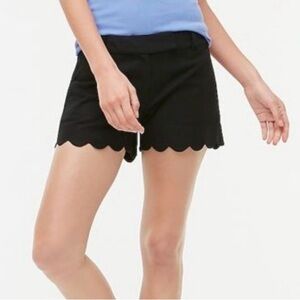 J. Crew Black Scallop-Hem High-Waist Shorts